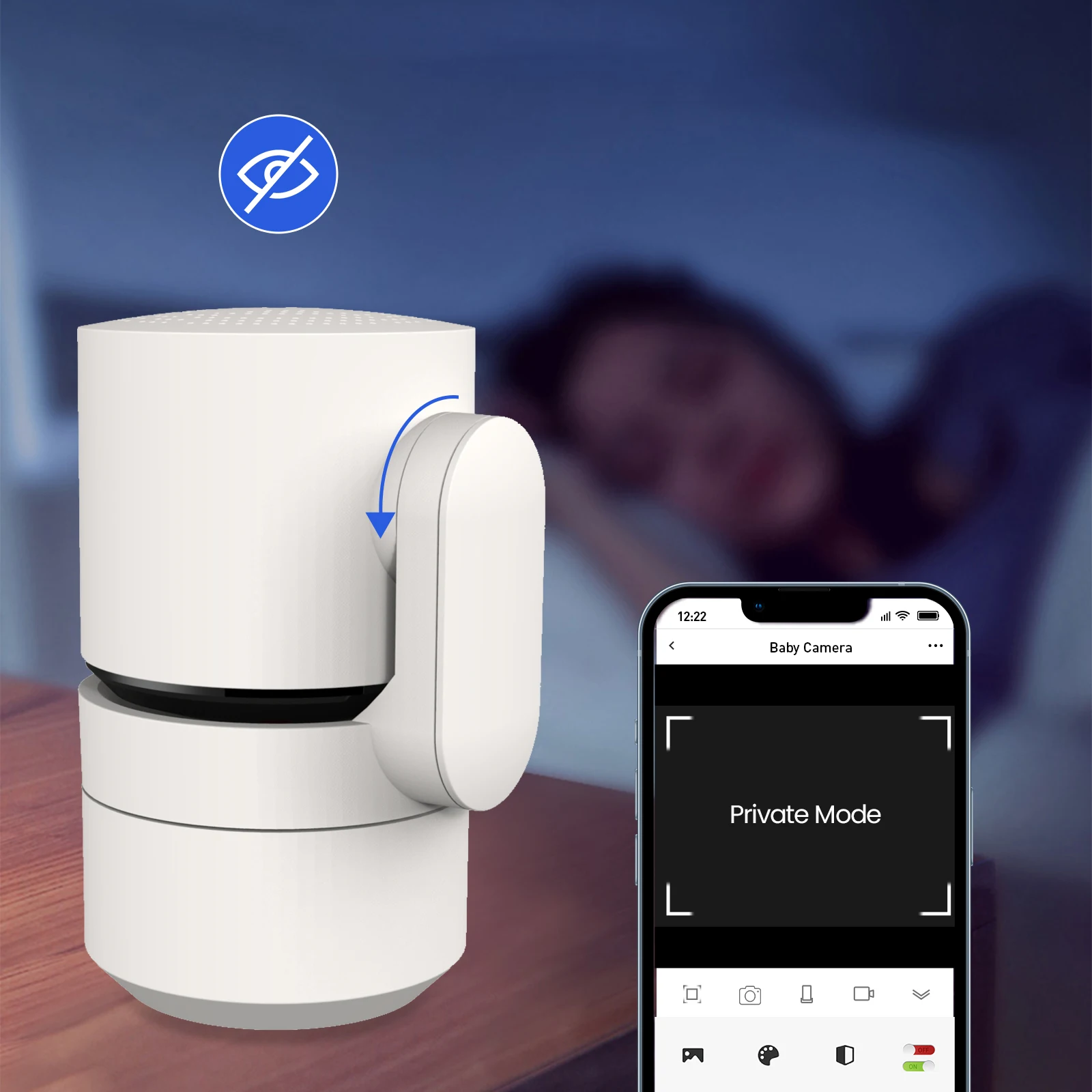 AMOROM 2K Indoor Camera 5/2.4G Wi-Fi Home Night Vision Security Camera 360-Degree Rotating Camera AI Motion Detection IP Camera 4
