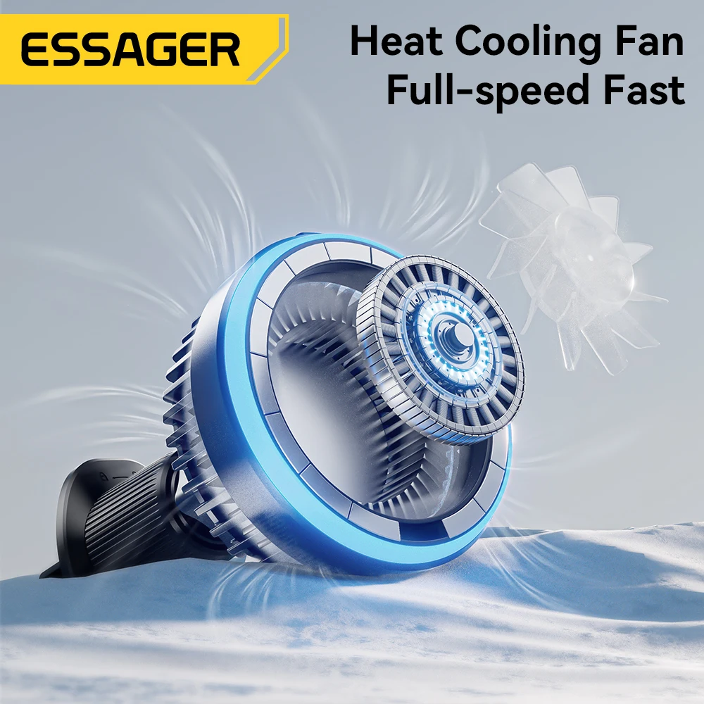 Essager Cooling Magnetic Car Wireless Charger with 15W Fast Charging and 360° Rotation