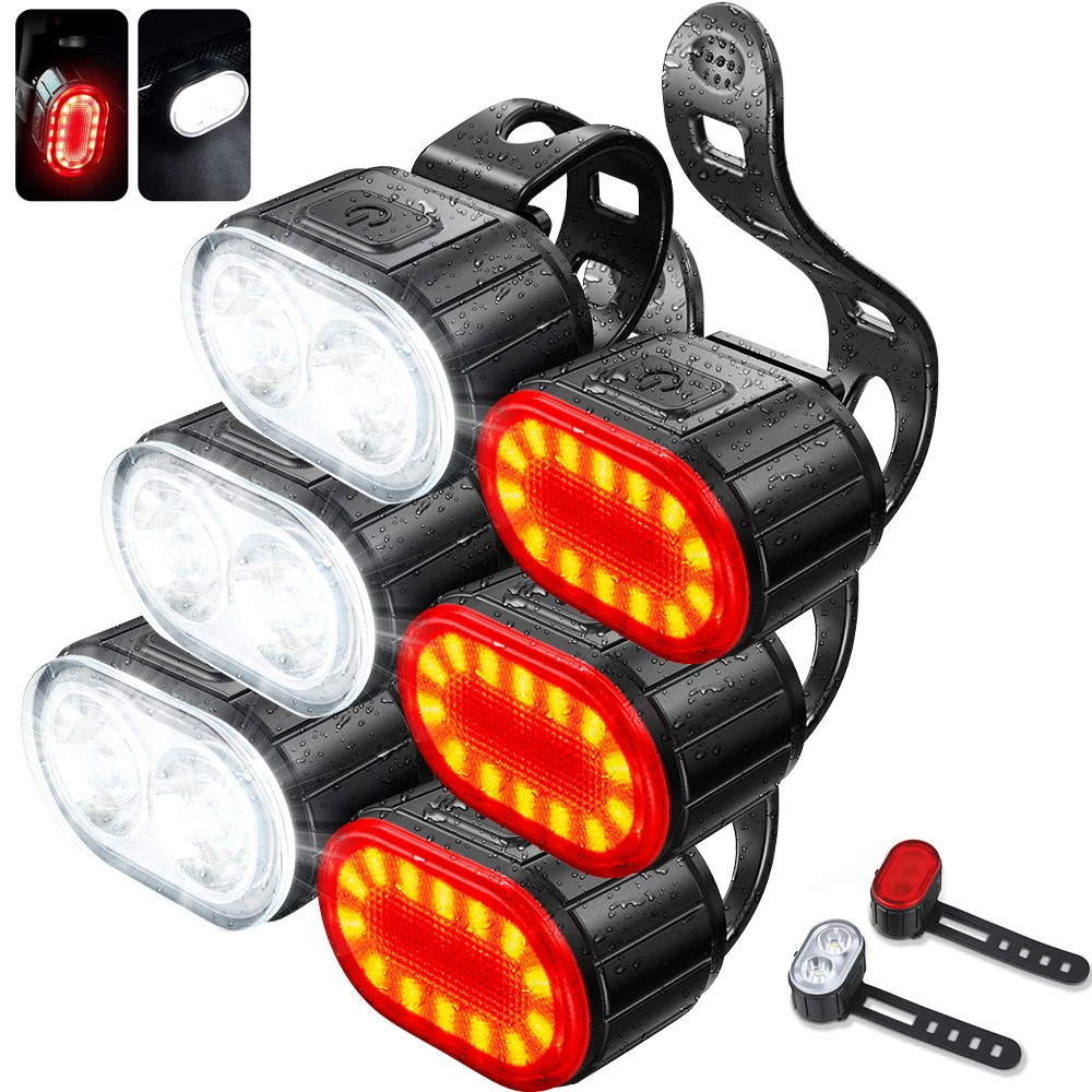 Rechargeable LED Bike Light Set - Front & Rear Bicycle Illumination System