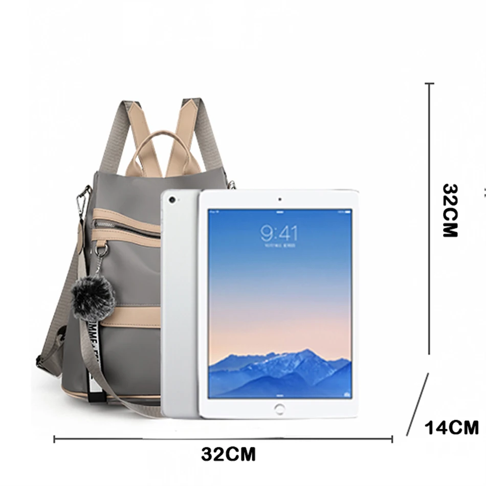3 In 1 High Quality Anti-theft Backpack Women Waterproof Oxford Shoulder Bags School Bags for Teenager Girls Rucksack Travel Bag 4