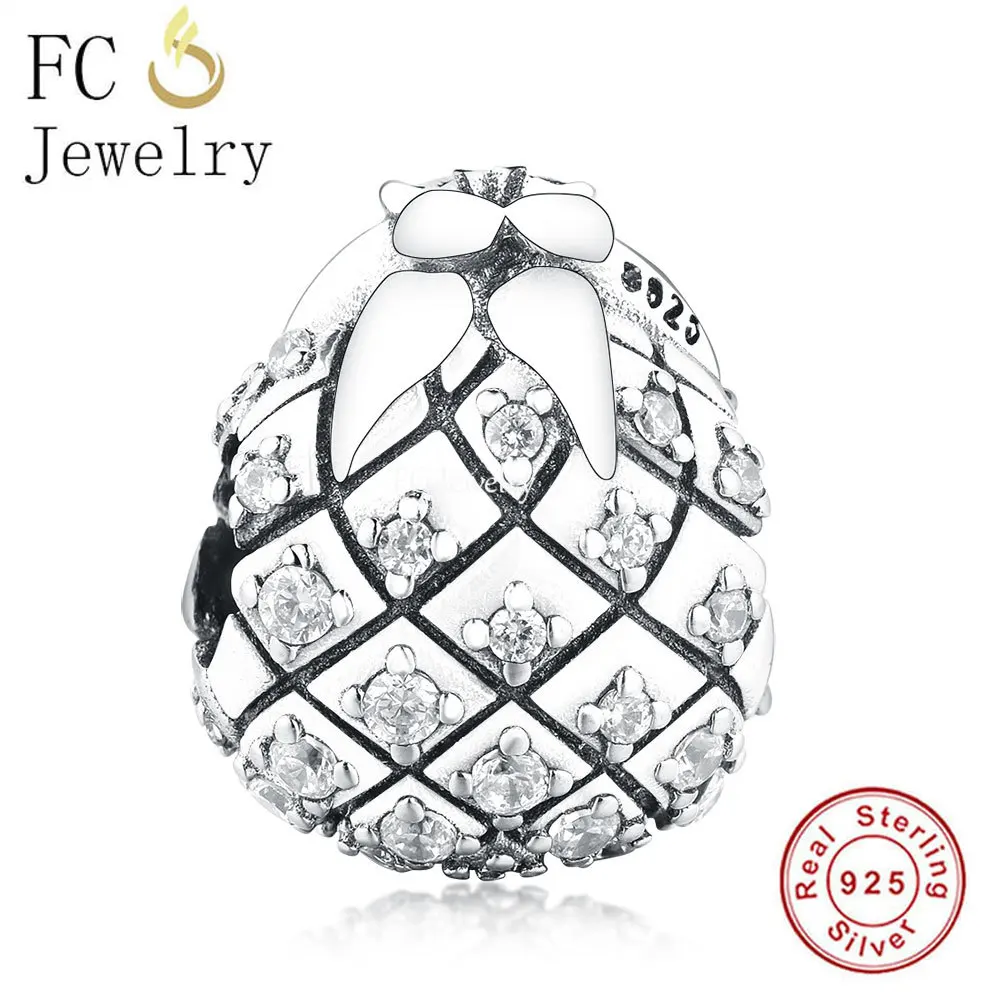 FC Jewelry Fit Original Brand Charm Bracelet 925 Silver Animal Fruit