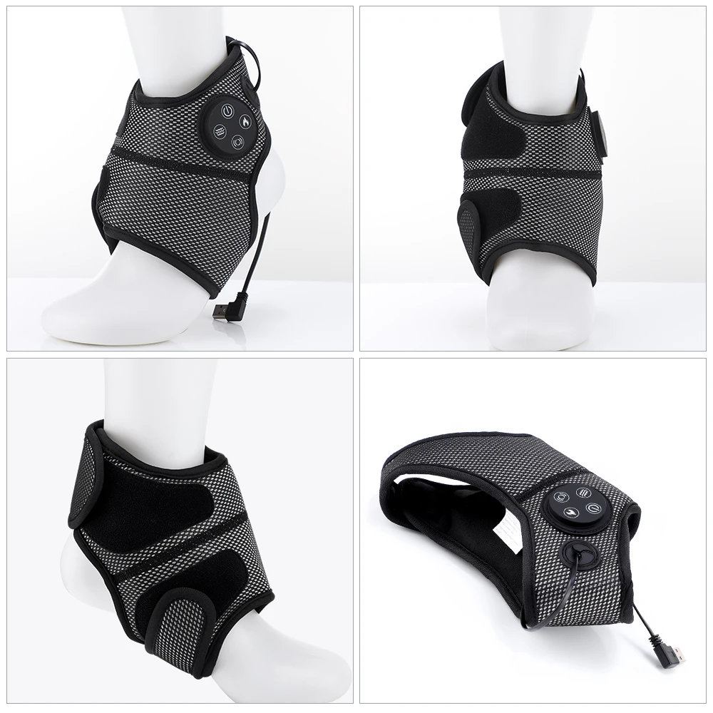 Electric Air Pressure Ankle Massager Foot Heating Vibration Massage Relaxation B