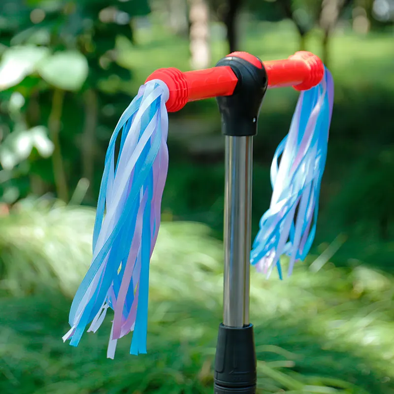 32 Ribbons 1 Pair Streamers Kids Bicycle Balance Scooter Handlebars Plug Mount Colorful Tassels Boys Girls Baby Bike Decoration