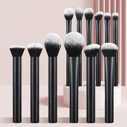 12 - Piece Professional Makeup Brush Set - Versatile and Creative Cosmetic Tools (Black)
