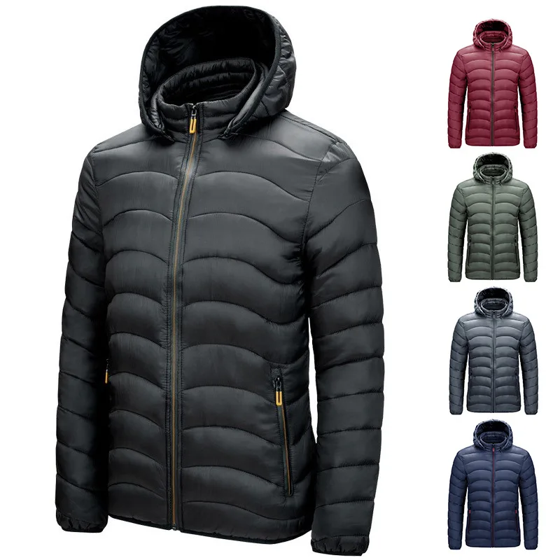 

New men's winter cotton-padded jacket and hooded coat