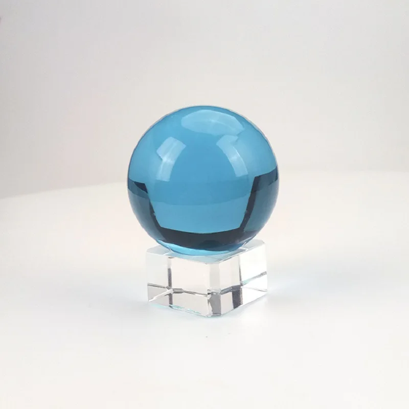30mm-100mm Aquamarine Crystal Ball Asian Rare Obsidian Sphere Crystal Ball Healing Stone Decor Feng Shui