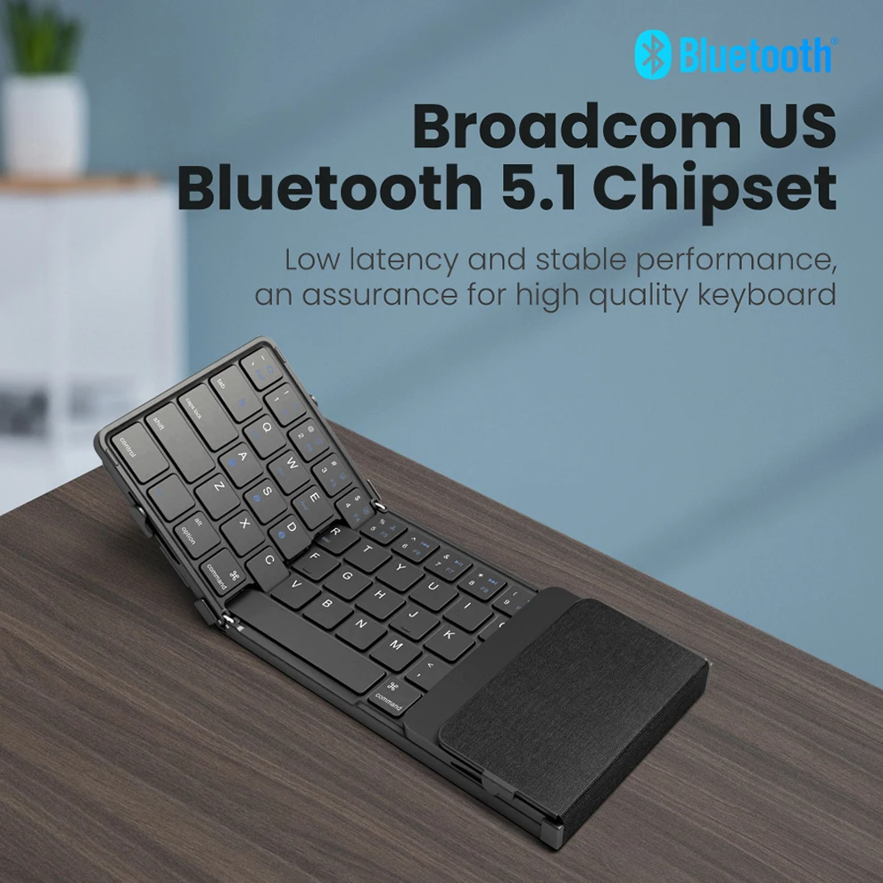 Teclado Bluetooth Dobrável com Teclado Numérico Tamanho Completo sem Fio Recarregável Portátil Viagem - Imagem 2