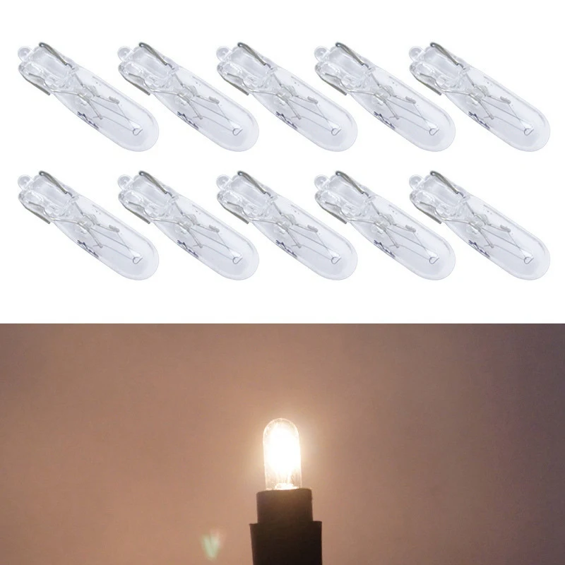 

20Pcs/pack 12V 1.2W T5 Glass Light Bulb Dashboard Instrument Panel Brake Light Bulbs Headlights Lamp Lights Car Lights