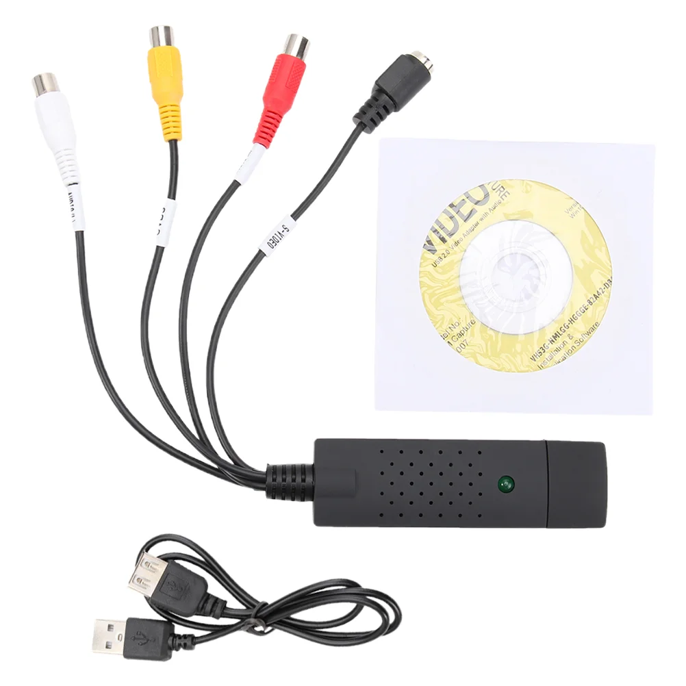 Video Capture Card Vhs to Digital Converter Plastic Cards Recording Accessory USB Device Portable