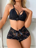 Nouveau ensemble de pyjamas déshabillé en dentelle pour femmes Costumes exotiques nuisette florale transparente Traf et courte Lingerie Sexy chemise de nuit chaude 4