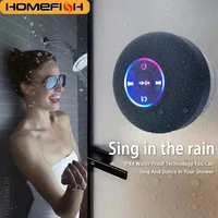 HOMEFISH Portable Waterproof Bluetooth Shower Speaker with RGB Light Suction Cup Wireless Speaker for Bathroom Kitchen Party etc