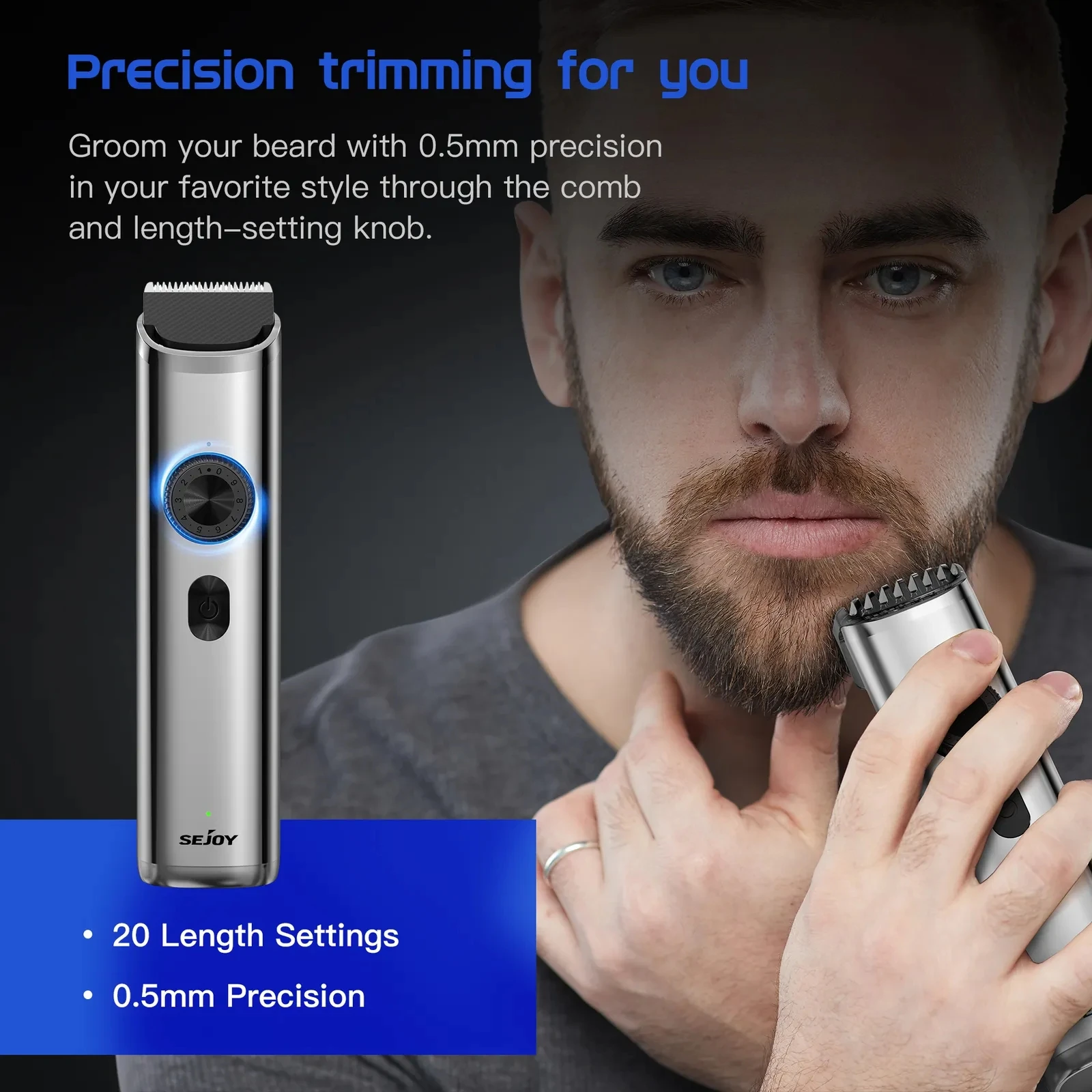 Sejoy Men's Hair Clippers Professional Trimmers USB Cordless Electric Beard Cutting Machine Trimmer Haircut Grooming Kit 5