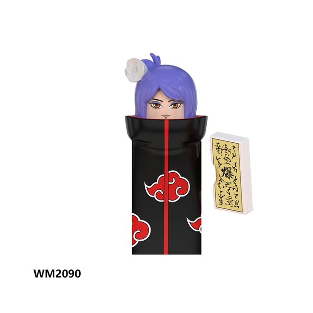 Naruto Sasuke Kakashi Akatsuki bricks Building Blocks Anime cartoon Mini Action Figures Heads Assembly Toys kids Birthday Gifts Trans-green