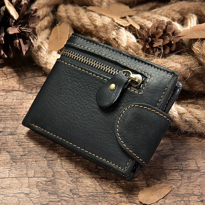 2023 new style fashion anti-theft brush money bag driver's license wallet first layer cowhide men's wallet