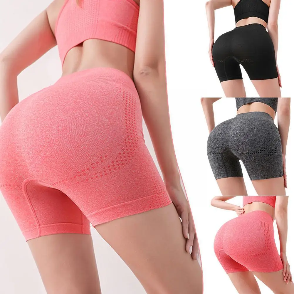 

High Waisted Biker Shorts Women Tummy Control Fitness Workout Fabric Gym Breath Shorts Running Shorts Yoga Athletic Shaping T4W4