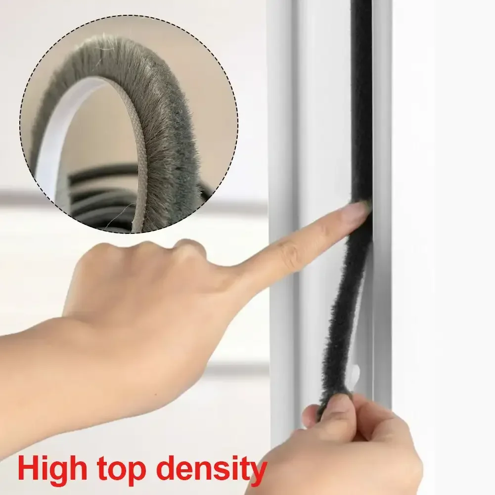 Brush Strip Self Adhesive Door Window Weather Stripping 10M Sliding Wardrobe Door Sound Insulation Dust Sealing Strip