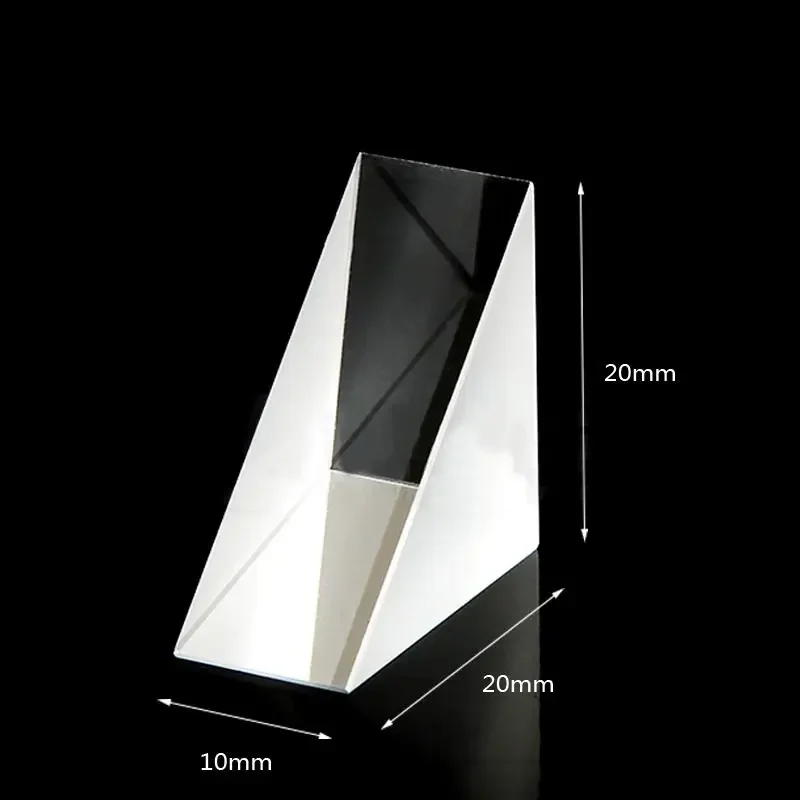20x20x10mm Vetro Ottico Triangolare Lsosceles Ad Angolo Retto K9 Lente Prismatica Dello Spettro Della Luce Fisica Medicina