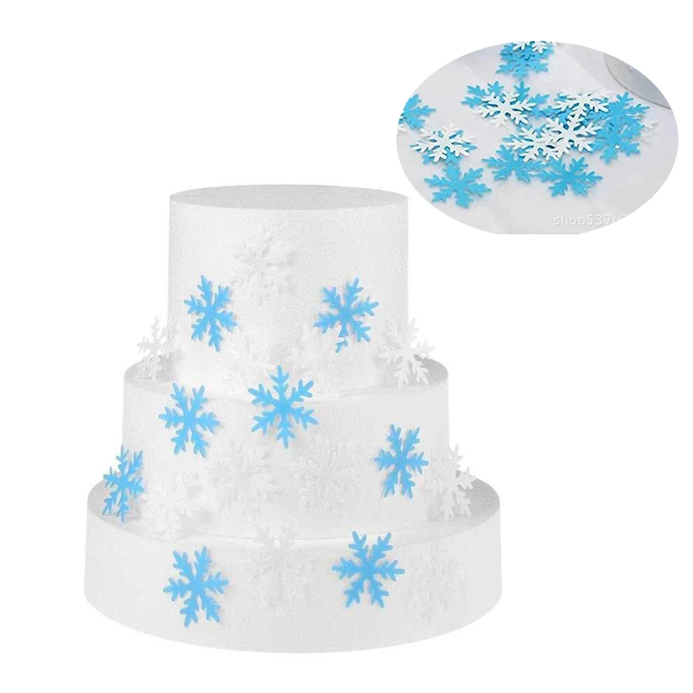 

50pcs Edible Snowflake Christmas Cake Decorating Tools Cupcake Topper Wedding Baby Shower Kids Birthday Decoration Frozen Party