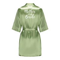 Robes en Satin de soie grande taille peignoir de mariage mariée demoiselle d'honneur mère demoiselle d'honneur robe femmes vêtements de nuit vert sauge 4