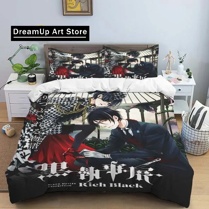 3D Print Fashion Anime Black Butler Bedding Set Boys Girls Twin Queen King Size Duvet Cover Pillowcase Bed boys Adult Bedroom 3