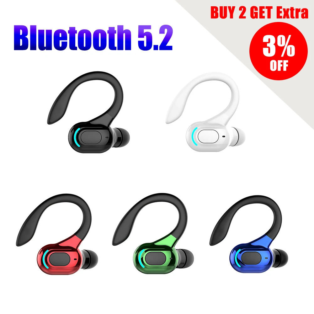 Noise Cancelling Waterproof Wireless Sports Earbuds with Bluetooth 5.2