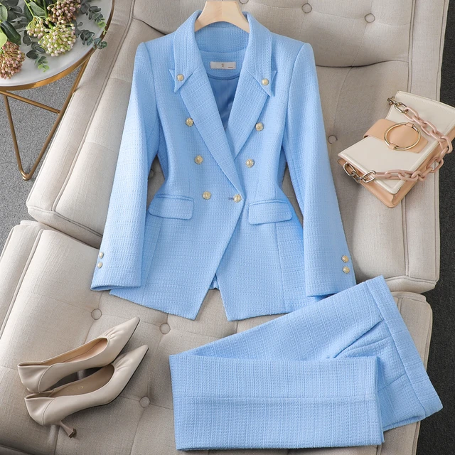 Quality Autumn Winter Formal Ladies Fashion Blazer Women Business Suits  with Sets Work Wear Office Casual Pants Jacket Suit - AliExpress