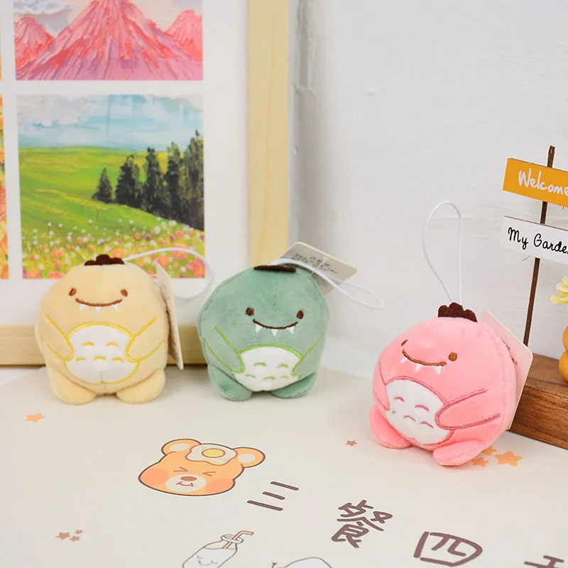 

5cm Mini Cartoon Cutechubby Dinosaur Plush Toys Soft Stuffed Animals Small Pendant Key Bag Backpack Hanging Keyring Doll