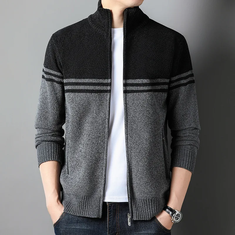 Spring New Men's Sweater Coat Korean Stand up Collar Knitted Cardigan Men's Casual Youth Jacket