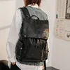 Fashion Student Schoolbag Computer Bag Men's Backpack PU Leather Backpacks Man High Capacity Travel Bag Softback Bookbag Male 2