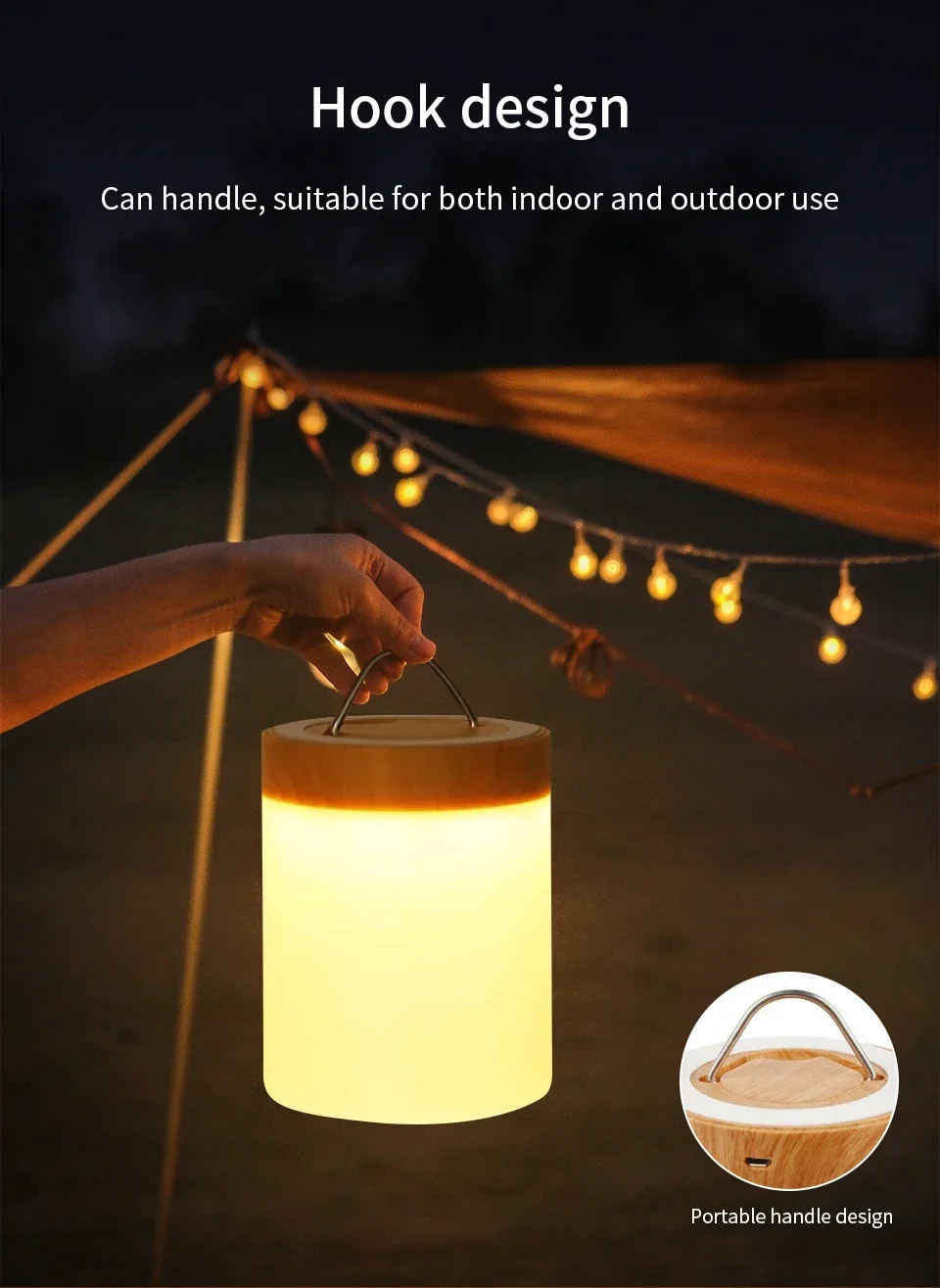 Description Picture 6 of item13 Colors LED Night Light with Remote Control Rechargeable RGB Dimmable Touch Table Lamp Portable Bedroom Bedside Night Lamp