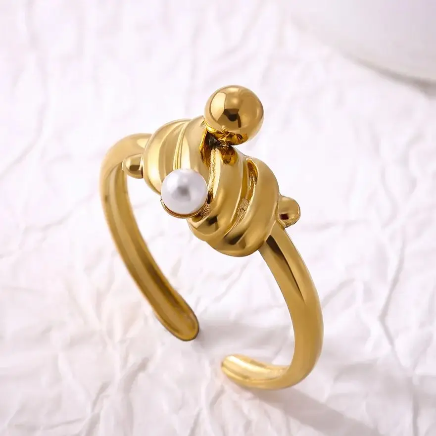 Stainless Steel Pearl Joint Ring