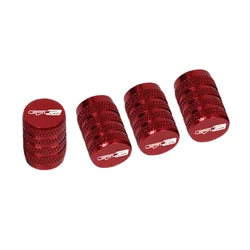 Set of 4 CNC Aluminum Car Tire Valve Stem Caps - Stylish Air Port Covers (Red)
