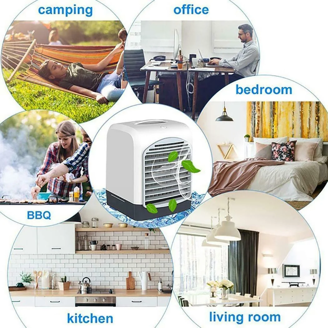 

Portable Mini Desktop Air Conditioner USB Small Fan Cooling Humidifier Aromatherapy Air Cooler with Ice Water Tank