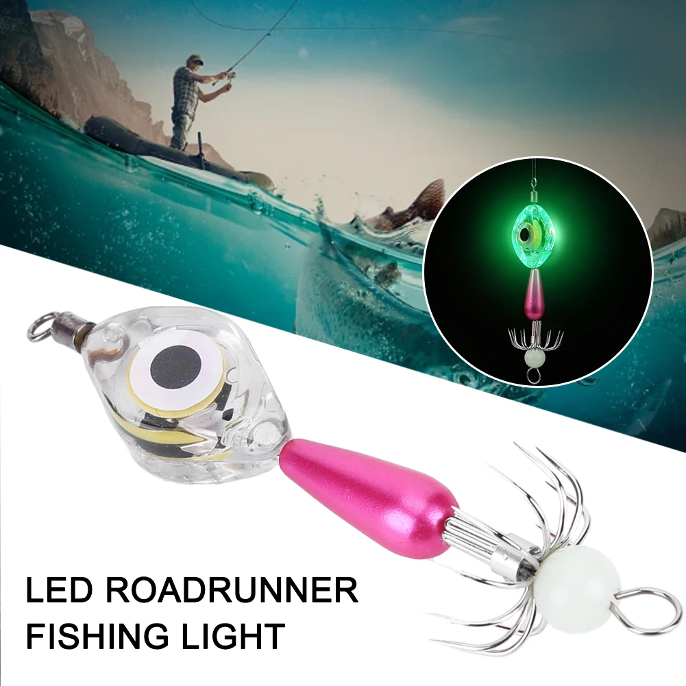 Deep Drop Underwater Fishing Light with Hook Water-Triggered Bait Light LED  Waterproof for Saltwater Freshwater