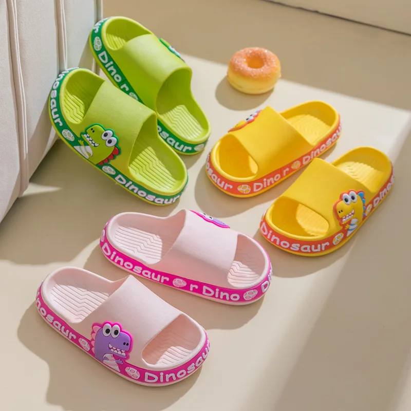 

Детские тапочки для мальчиков и девочек, Детская уличная Водонепроницаемая нескользящая обувь с рисунком динозавра Юрского периода, новые детские сандалии