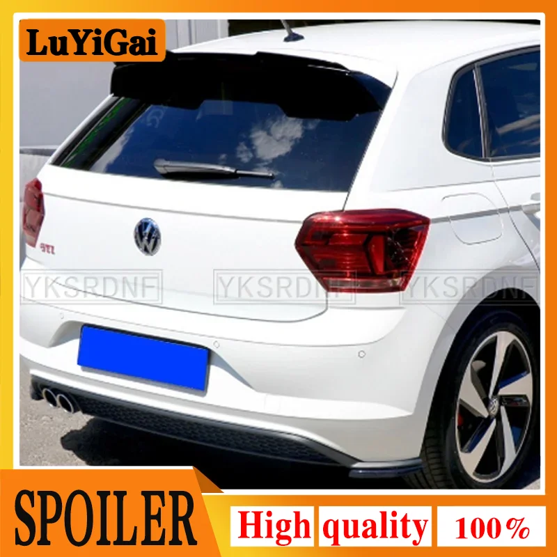 Spoiler Extension Per Volkswagen Polo Aw Mk6 Spoiler Lip Plastica Abs Nero Lucido Per Vw Polo Aw Gti R-Line 2018 - Up Roof Wing