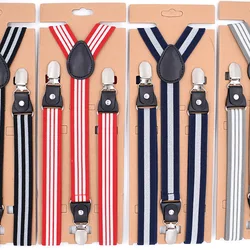 Men Suspenders 3 Clips-on Buckle Straps Adjustable Elastic Y-Back Braces for Wedding Suit Skirt Accessories Gift 2.5 X115cm