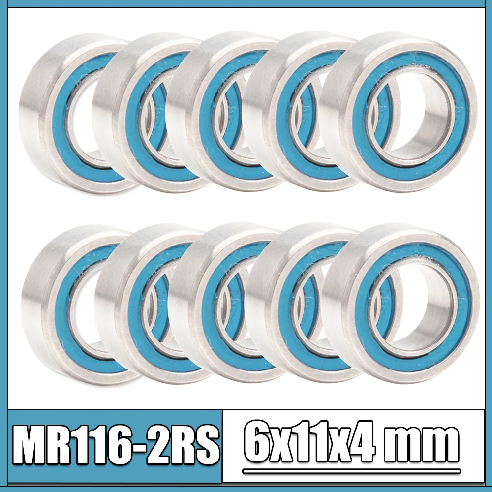 

FUSHI MR116RS Bearings Blue Sealed 6x11x4 mm , ABEC-3 MR116 2RS Shaft Ball Bearing Parts For Hobby RC Car Truck , Pick of 6 Pcs