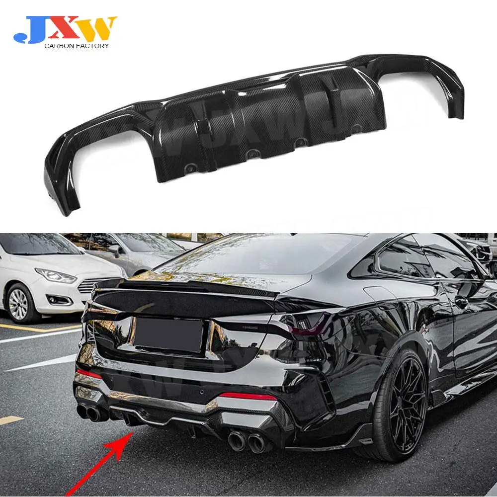 

For BMW 4 Series G22 G23 Coupe 2021 + Dry Carbon Fiber Rear Bumpers Lip Diffuser Car Styling FRP