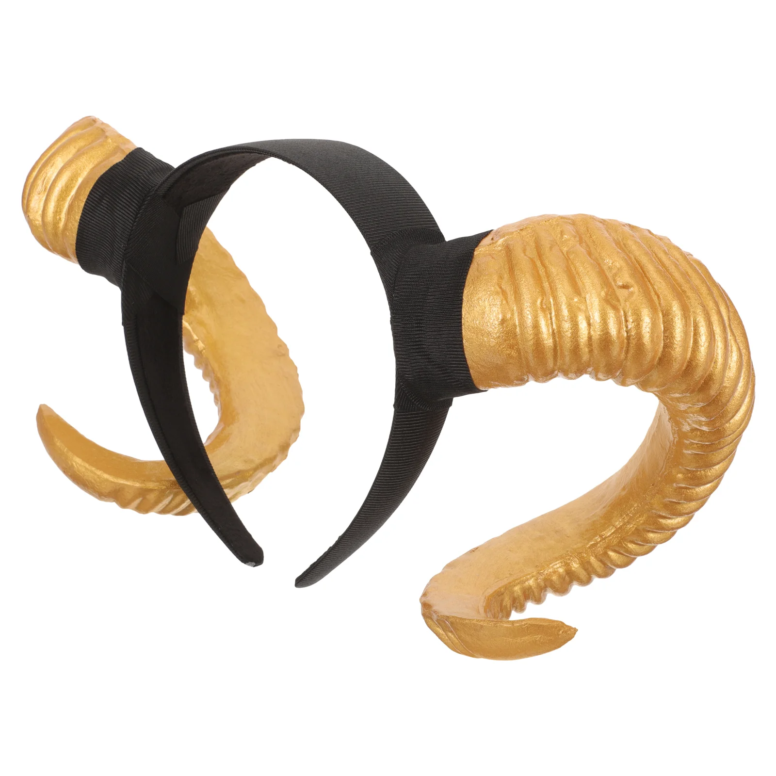 Head Bands Headdress for Party Hair Hoop Cosplay Black Sheep Headwear Horn Man Performance with Gold Cosplay Party Accessory