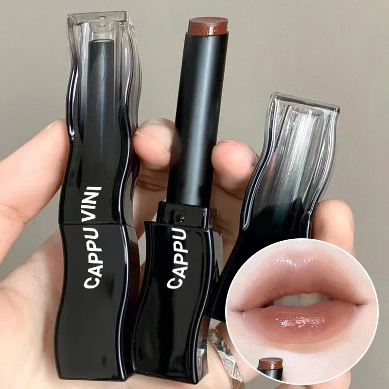 Clear Lip Glaze Jelly Mirror Nude Brown Lipstick Long Lasting Moisturizing Waterproof Non-stick Cup Transparent Lipgloss Makeup