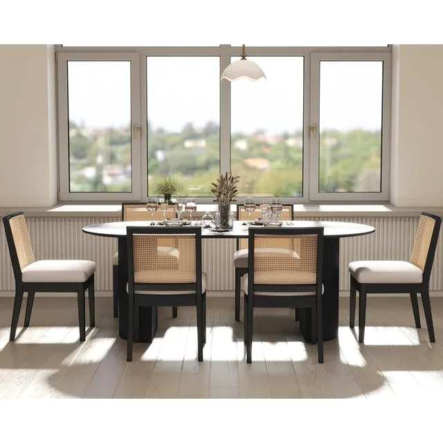 Rattan Mid-Century Dining Chairs 6