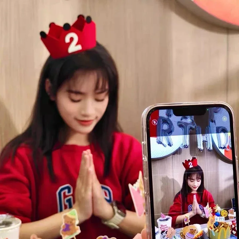 Happy Birthday Hat Baby First Birthday Party Felt Hat 1st 2th 3th Years Kids Baby Shower Hat Birthday Headband Decoration