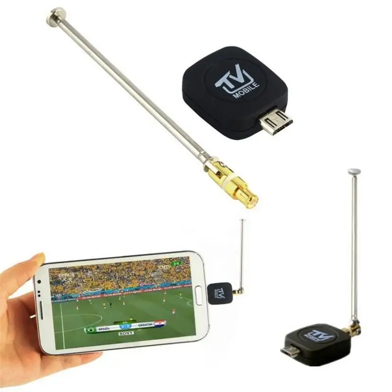 

HDTV Mini DVB-T Satellite TV Receiver Tuner Mini Black Antenna Tablet Smartphone Home Audio Video Equipment