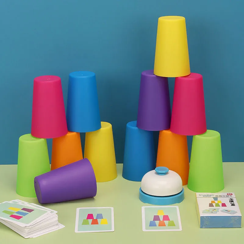 Quick Stack Cups 6/12Pcs Con Bell Stacking Cups Bambini Classic Stack Speed Training Game Toys Festival Gifts For Boys Girls