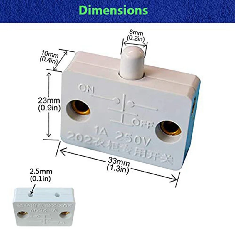 Cabinet Door Switch Cabinet Lamp Switch 4 Pcs Drawers Open on Close Door Applicable to 12V 24V 110V