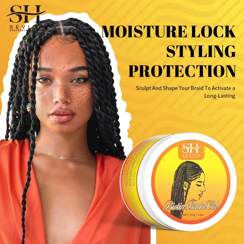 100G Hair Braiding Gel Hair Styling Waxes Brush Long Lasting Twist Strong Hold Smooth Hair Styling Anti-Frizz Edges Braid Wax 3