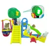 Forest Family Playground 1:12 Brown Bear Rabbit Panda Dollhouse Miniature Scene Slide Seesaw Swing Doll House Girl Toy Gift 1