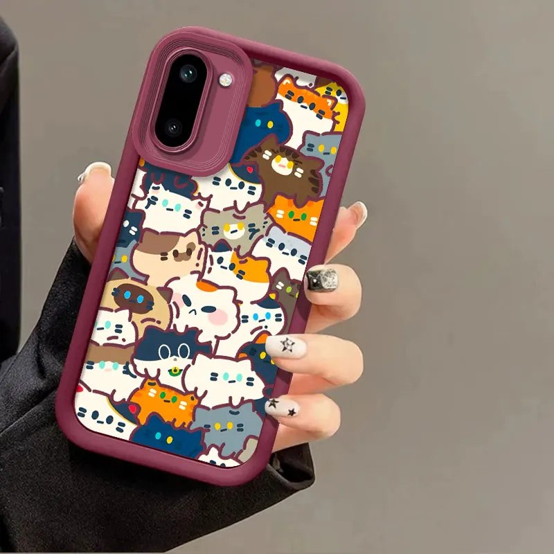 Flexible Silicone Shockproof Cat Print Protective Phone Case