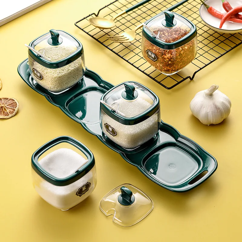 Kitchen Light Luxury Salt Monosodium Glutamate Seasoning Box Salt Shaker Seasoning Combination Set Bottle Can